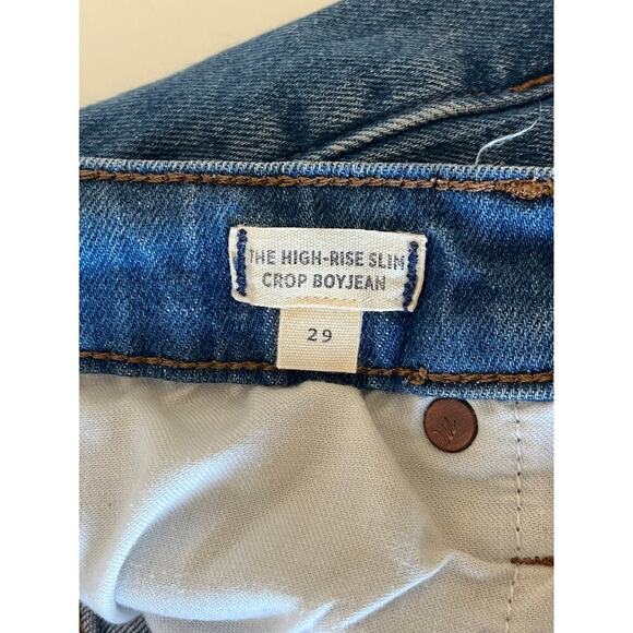 Madewell The High-Rise Slim Boyjean in Dover Wash: Raw-Hemmed Edition - Picture 7 of 12